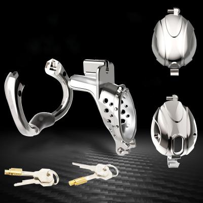 Removable Metal Openable Ring Removable Cap Breathable Penis Lock Steel Male Chastity Cage for Men
