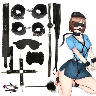 Roleplay BDSM Bondage Suit Restraint Gear 10pcs Sex Toys Couple Exotic Adult Couple Women