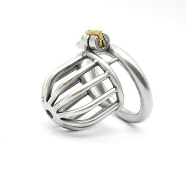 Short Stainless Steel Male Chastity Device BDSM Cock Cage Penis Lock Adult Sex Toys