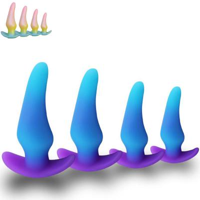 Silicone Anal Plug Training Pack of 4 Silicone Anal Plugs Set with Flared Base Prostate Sex Toys for Beginners Advanced Users