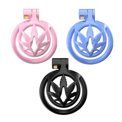 Small Short Flat Plastic Slave Male Chastity Lock Device 5 Ring Cock Cage Sex Toys