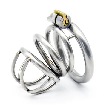 Spring Loaded Metal Chastity Cage Device Small Penis Restraints Male Cock Lock BDSM Toys
