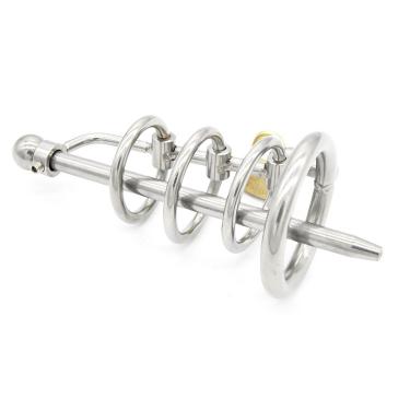 Stainless Steel Male Chastity Device Penis Locks Metal Bied Cage with Urethral Sound Toys Sex Adult