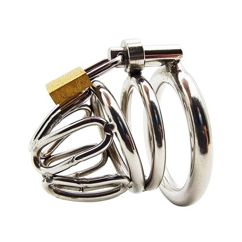 Stainless Steel Penis Lock Cock Cage Male Chastity Device Sex Toys for Men