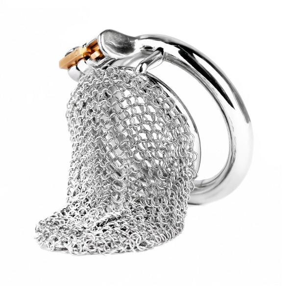 Stainless Steel Soft Mesh Male Chastity Device  Metal Penis Lock Cock Bondage Cage Mens Sex Toys
