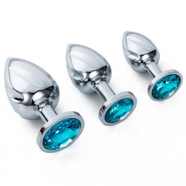Unique 3 Pcs/Set Metal Taper Thread Anal Plug Butt Plug Sex Toys Butt Toys for Women/Men/Couples Adults Game Anal S/M/L Diamond%