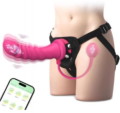 Vibrating Strap On Dildo with Removable Rose Anal Plug Wearable Harness Anal Dildo G Spot Vibrator App Control Sex Toy Box%