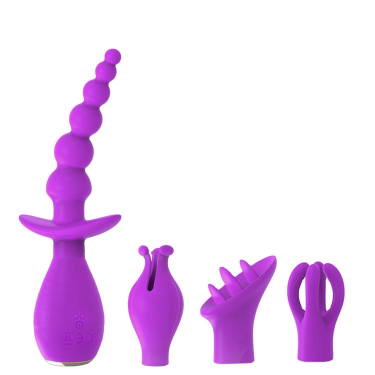 Vibrator Kit for Couples with 4 Attachments for Clitoral G-Spot Nipples & Anal Stimulation Adult Sex Toys for Women & Partner%
