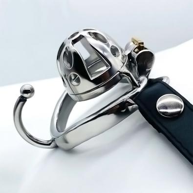 Wearable with Rivets Hollowed Out Metal Breathable Male Chastity Device Slave Cock Cage Sex Toys for Men