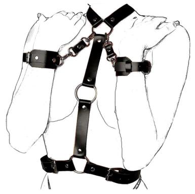 Women's Leather Body Chest Harness SM Cortex Set Handcuffs Sexy Bondage Sets BDSM Kit Tie Set for Couples Women Sex Fetish%