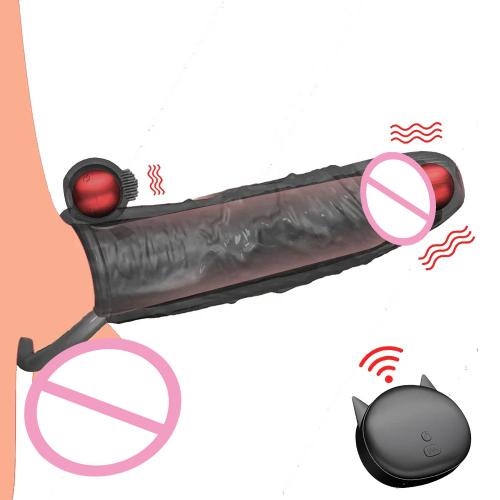  Vibrating Condom Wholesale Penis Enlargement Dick Penis Cock Sleeve Vibrator Reusable Crystal Condom Sex Toys
