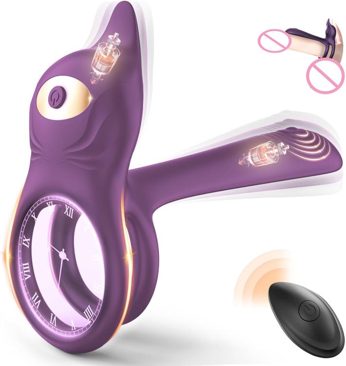  Vibrating Double Penis Cock Ring With 10 Vibration Modes Adult Male Sex Toys for Men G Spot Vibrator Dildo