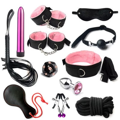 12PCS Bondage Kit Adult SM Shop Fetish Sex Games Role Playing Bondage Whip Flirting Bondage Set for Couples Sex