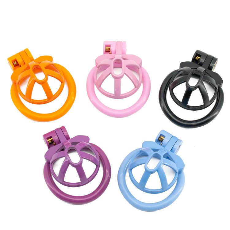 2024 New Small Short Male Plastic Chastity Bird Cage  Pink Penis Lock with 4 Rings Gay Toys Sex Adult