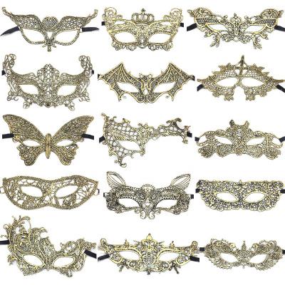 2025 New Arrivals Dropshipping Sexy Halloween Golden Lace Mask Party Eye Blindfolds for Cosplay Party Ball Princess Mask