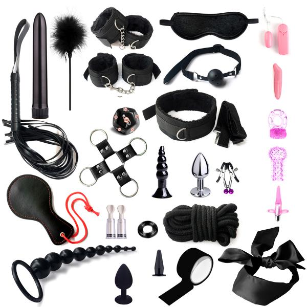 28 Pcs/Set Bondage Kits Adult Sex Games Fetish Slave BDSM PU Leather Sex Toys for Couples Bondage Kits