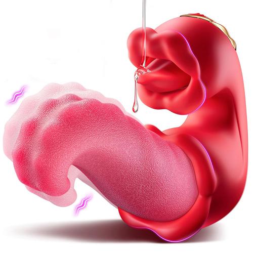 4-in-1 Thrusting Tongue Vibrator  10-Speed Clitoral Sucking & Licking Stimulator G-Spot Adult Sex Toy for Women