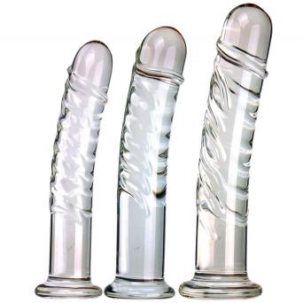 7" 8" 9" Borosilicate Glass Dildos Crystal Women Dildos Pleasure Wand Penis Female Masturbator Anal Plug Glass Dildos for Women