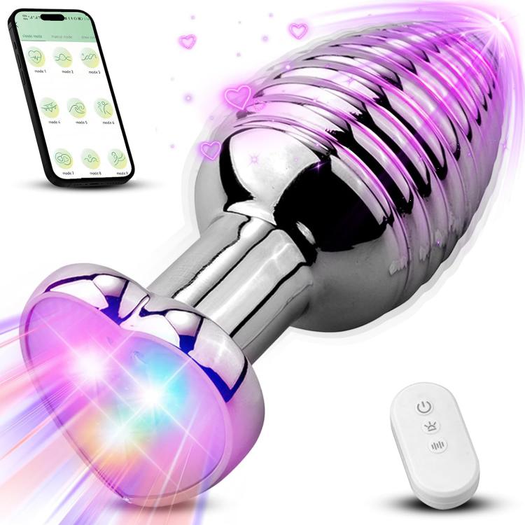 APP & Remote Control Heart Light up Anal Plug 9 Vibration Anal Sex Toys Vibrating Butt Plug Anal Prostate Massager for Men Women