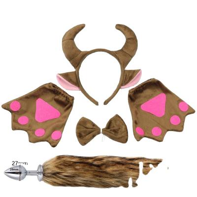 Anal Butt Plug Cat Ears Headband Fox Tail  Anal Toy Juguete Sexual Adult Sex Toys for Woman Couples Games