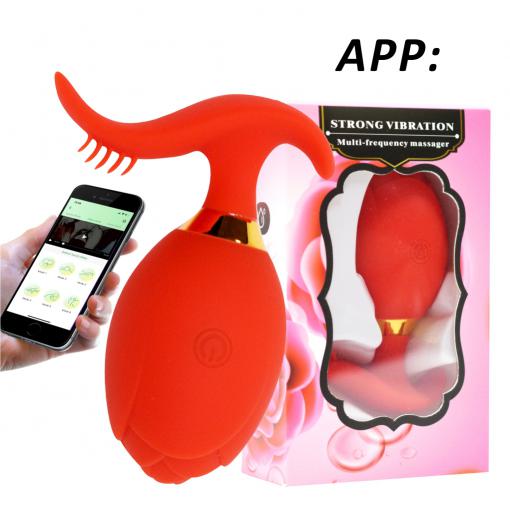 Anal Plug Rose Vibrator APP Remote Control Vibrating Butt Plug Anal Vibrators Rose Sex Toy Silicone Anal Love Egg for Women