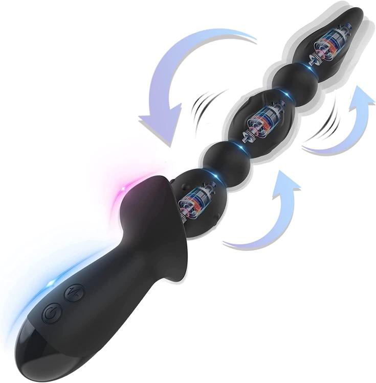 Anal Vibrator Vibrating Anal Beads Plug Motors G-spot Anal Sex Toy Waterproof Bullet Vibrator for Men Women