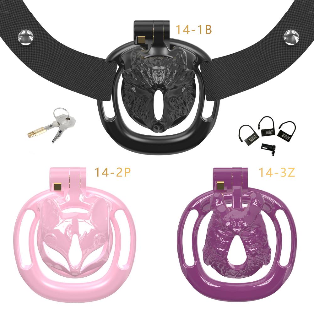Animal Shape Cute Mini Flat Plastic Chastity Device Belt Cock Cage Penis Lock Sex Toys for Men