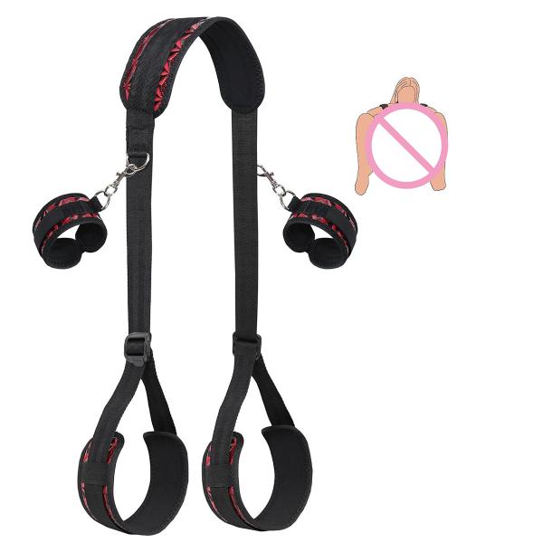 BDSM Sex Bondage Thigh Sling Leather Bed Restraints Kit Adjustable Leg Straps Handcuffs SM Adult Couples Game Sex Toy for Women