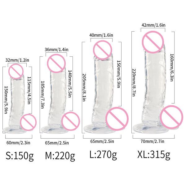 Cheap Transparent TPE Dildo 6 7 8 9 Inch Realistic Dildo With Suction Cup Soft Penis Adult Sex Toy for Women Men Gay Beginner