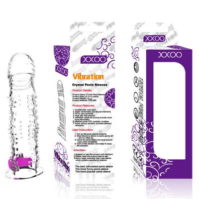 Clear Vibrating Penis Sleeve Extender Reusable Extension