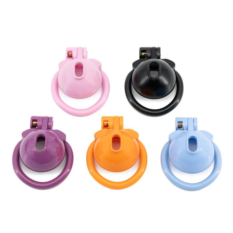 Colourful Male Short Plastic Chastity Lock Device Small Birdcage Penis Bondage Ring Sex Toys for Men