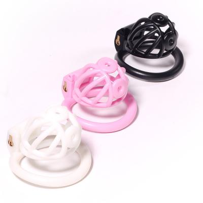 Easy-to-clean Resin Small Penis Lock Plastic Cock Cage Soft Chastity Cages for Men
