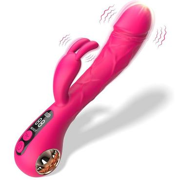 G-spot Rabbit Vibrator Sex Toys Adult Toys Clitoral Stimulator Realistic Dildo with LCD Display Vibrations Bunny Clit Vagina