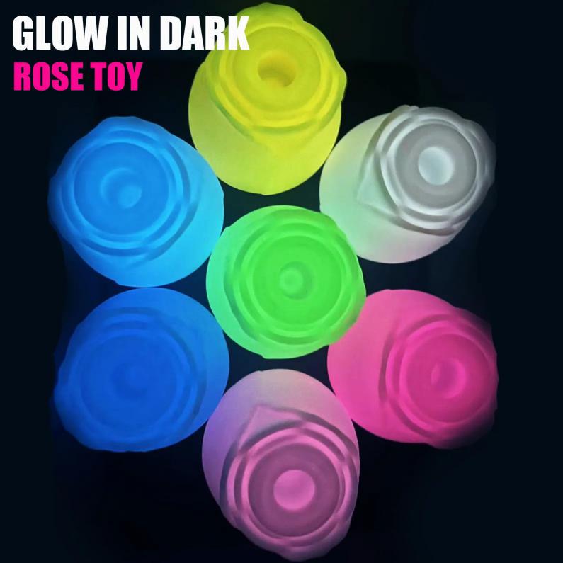 Glow-in-the-Dark Rose Vibrator Clitoral Suction Stimulator Waterproof Silicone Adult Sex Toy for Women