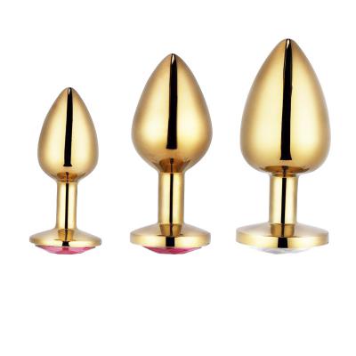 Golden Stainless Steel Big Sexy Toys Anal for Male Underwear Gold Anal Butt Plug with Jewel Butt Plug