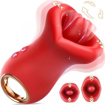 High Quality 2 in 1 Licking Nipples Custom Rose Vibrator Clitoral Stimulator