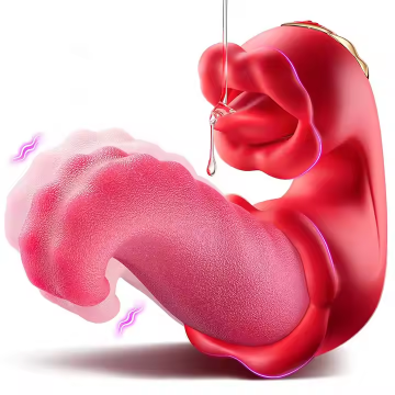 Hot Sale 4 in 1 Tongue Thrusting G Spot Vibrator 10 Vibrating Tongue Licking Nipple Clitoral Vibrator Adult Sex Toys for Women