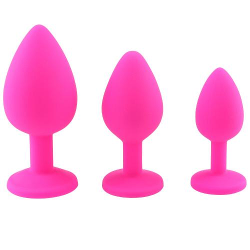 Hotselling Anal Sex Toy Silicone Anal Plug Butt Plug with Jewel