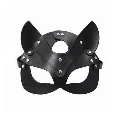 Leather Fox Face Cosplay Sex Toys Womens Sexy SM Bondage Gear Role Play Faux Leather Sex Cosplay Game Toys