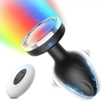 Led Flashing Remote Control Vibrating Anal Sex Toy Male Prostate Massager Silicone Anal Plug Butt Plug Anal Vibrator for Men