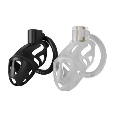 Light Weight Resin Male Chastity Device ComfortablePlastic Cock Cage Penis Lock with Openable Ring