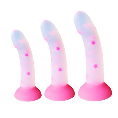 Liquid Silicone Anal Plug Simulation Dildo Jelly Toys Adult Sex Products Glow-in-the-dark Stars Couple Sex Toys