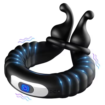 Men 10 Vibration Frequency Cartoon Snail Ring/ Male Lock Fine / USB Charging Men Massage Masturbation Sexy Tpys