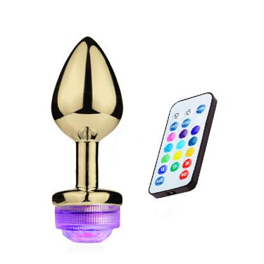 Metal BDSM Adult Game Lamp Sex Toys Women Wireless Remote Controlled Colorful Lamp Anal Light up Led Butt Plug for Men Women