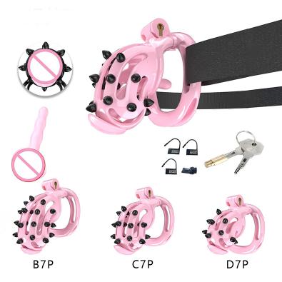New Male Chastity Locks With Soft Spikes Chastity Belts Cock Cages Anti-masturbation Devices for Men