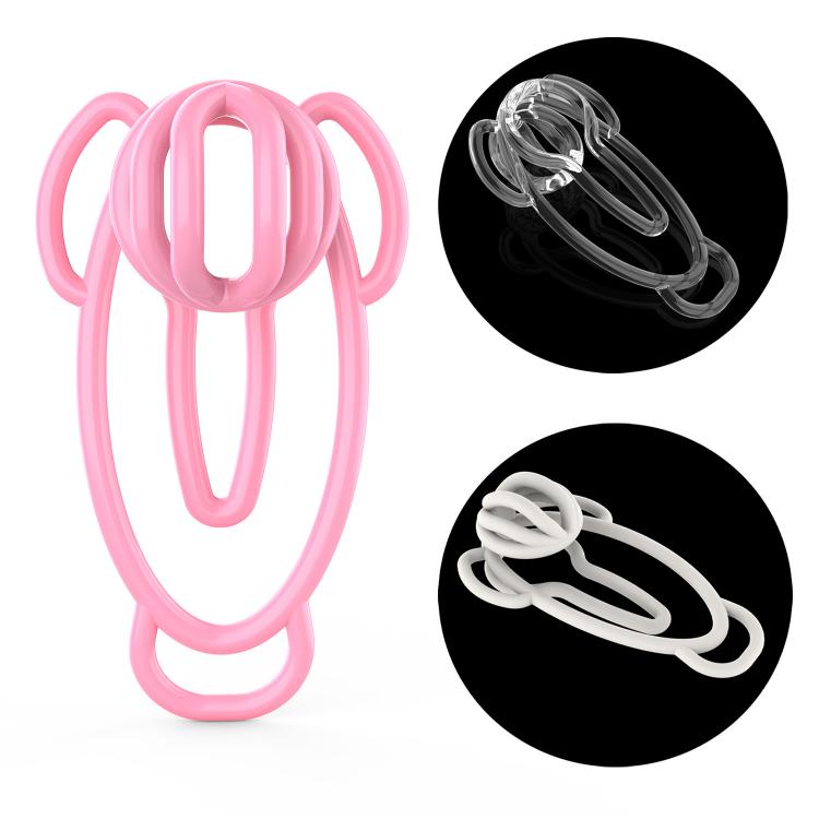 New Plastic Male Chastity Clips Penis Bondage Lower Body Hidden Tools Pink / Clear / White Sex Toys