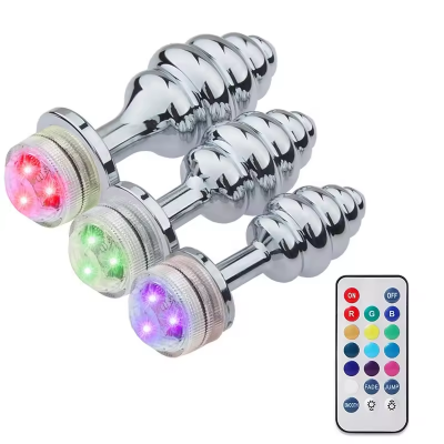 Online Anal Butt Plug With Remote Popular Color Changing Led Lights Anus Enlarge Anal Butt Plug Remote Anal Light up