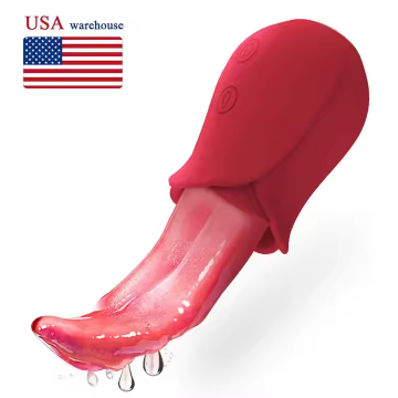 Realistic Tongue-Licking Rose Vibrator  G-Spot & Clitoral Stimulator | Nipple Massager  Couples