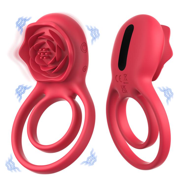 Rose Vibrating Penis Ring  Male Erection Enhancer |Clitoral & G-Spot Stimulator Pleasure Cock Ring for Couples