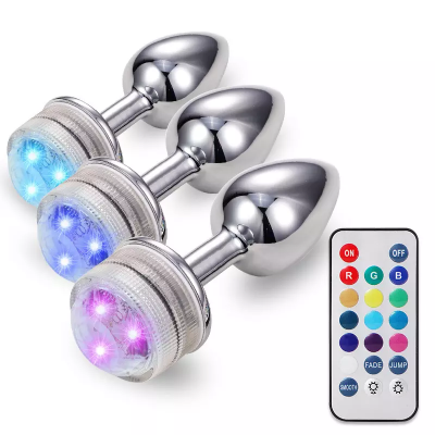 S M L Size Remote Control Led Anal Butt Plug Shining Anal Toys for Sex Play